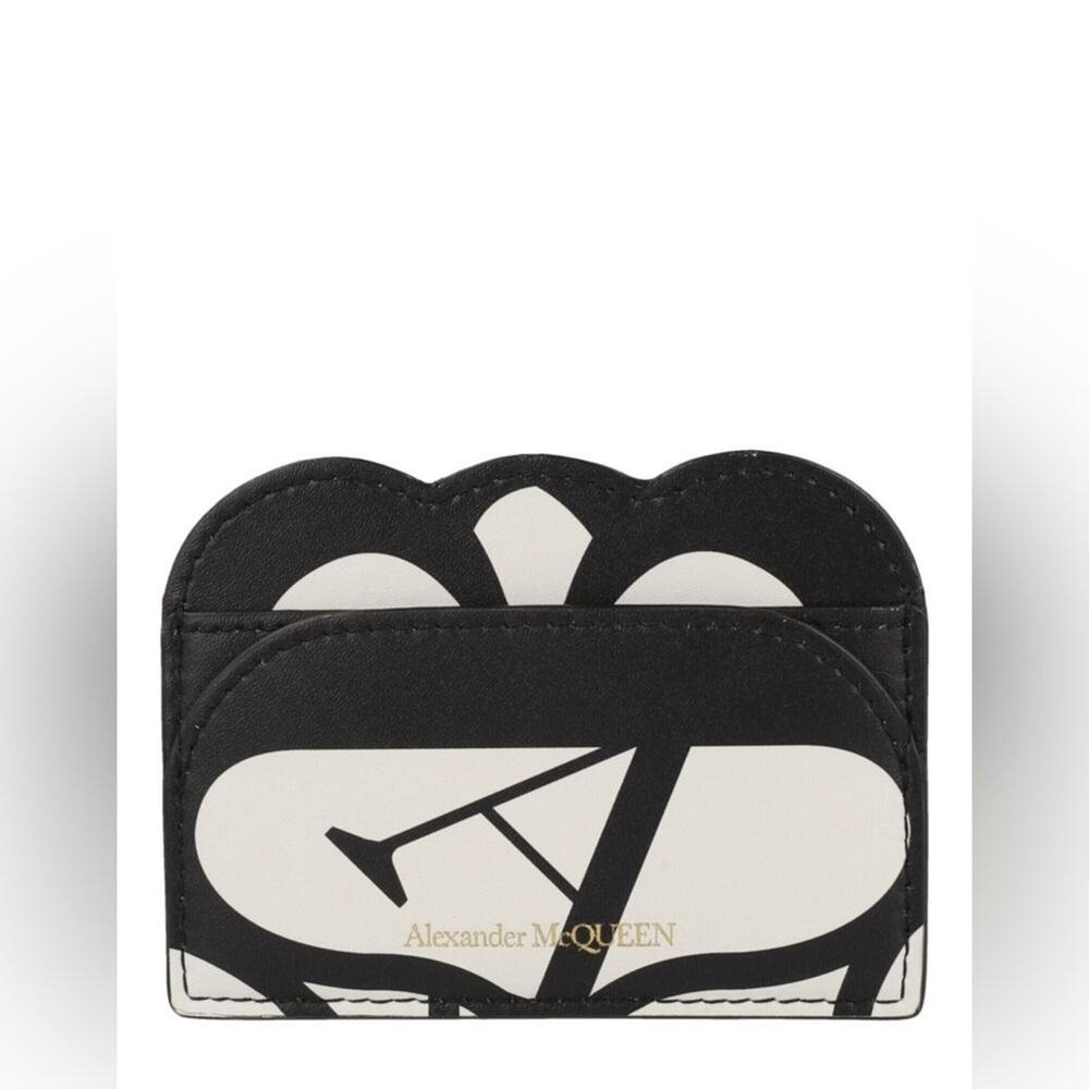 sale ends 5/13 Alexander McQueen Black and White Leather Card Holder